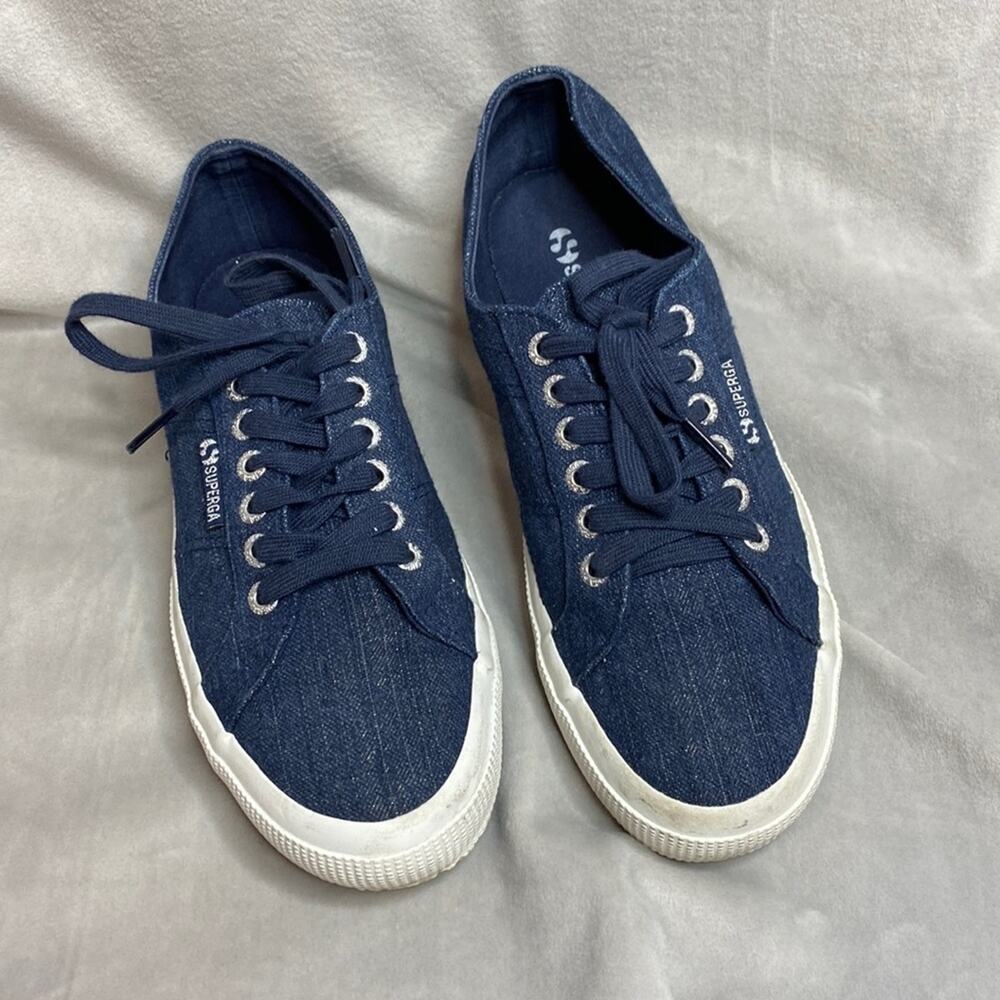 Superga 2750 Cotu Classic Blue Canvas Sneakers Women's 8 Men's 6.5